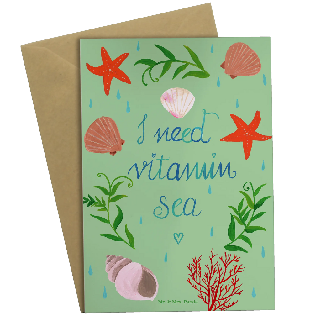 Grußkarte Vitamin Sea Grußkarte, Klappkarte, Einladungskarte, Glückwunschkarte, Hochzeitskarte, Geburtstagskarte, Karte, Ansichtskarten, Blumen Deko, Frühlings Deko, Sommer Deko, Dekoration, positive Botschaft, Naturliebhaber, Outdoor, Natur, Abenteuer, Vitamin Sea, See, Schwimmen Spruch, Schwimmer Geschenk, Strand Urlaub, Wasserratte Geschenk, Urlaub am Meer