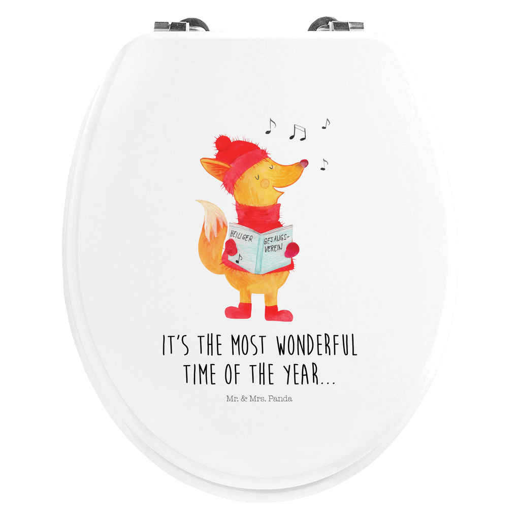 Motiv WC Sitz Fuchs Sänger Klobrille, Klodeckel, Toilettendeckel, WC-Sitz, Toilette, Winter, Weihnachten, Weihnachtsdeko, Nikolaus, Advent, Heiligabend, Wintermotiv, Fuchs, Füchse, Sänger, Geschenk Sänger, Singen, Weihnachtslieder