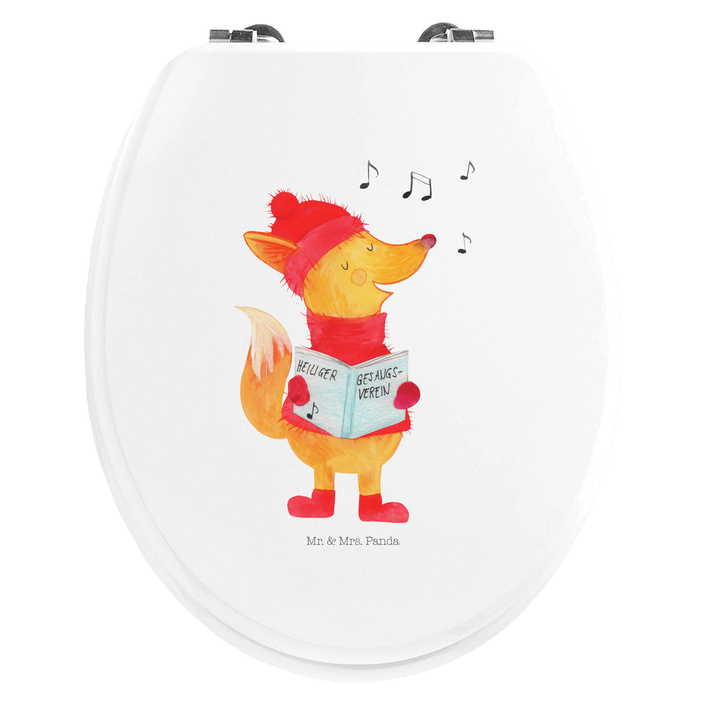 Motiv WC Sitz Fuchs Sänger Klobrille, Klodeckel, Toilettendeckel, WC-Sitz, Toilette, Winter, Weihnachten, Weihnachtsdeko, Nikolaus, Advent, Heiligabend, Wintermotiv, Fuchs, Füchse, Sänger, Geschenk Sänger, Singen, Weihnachtslieder