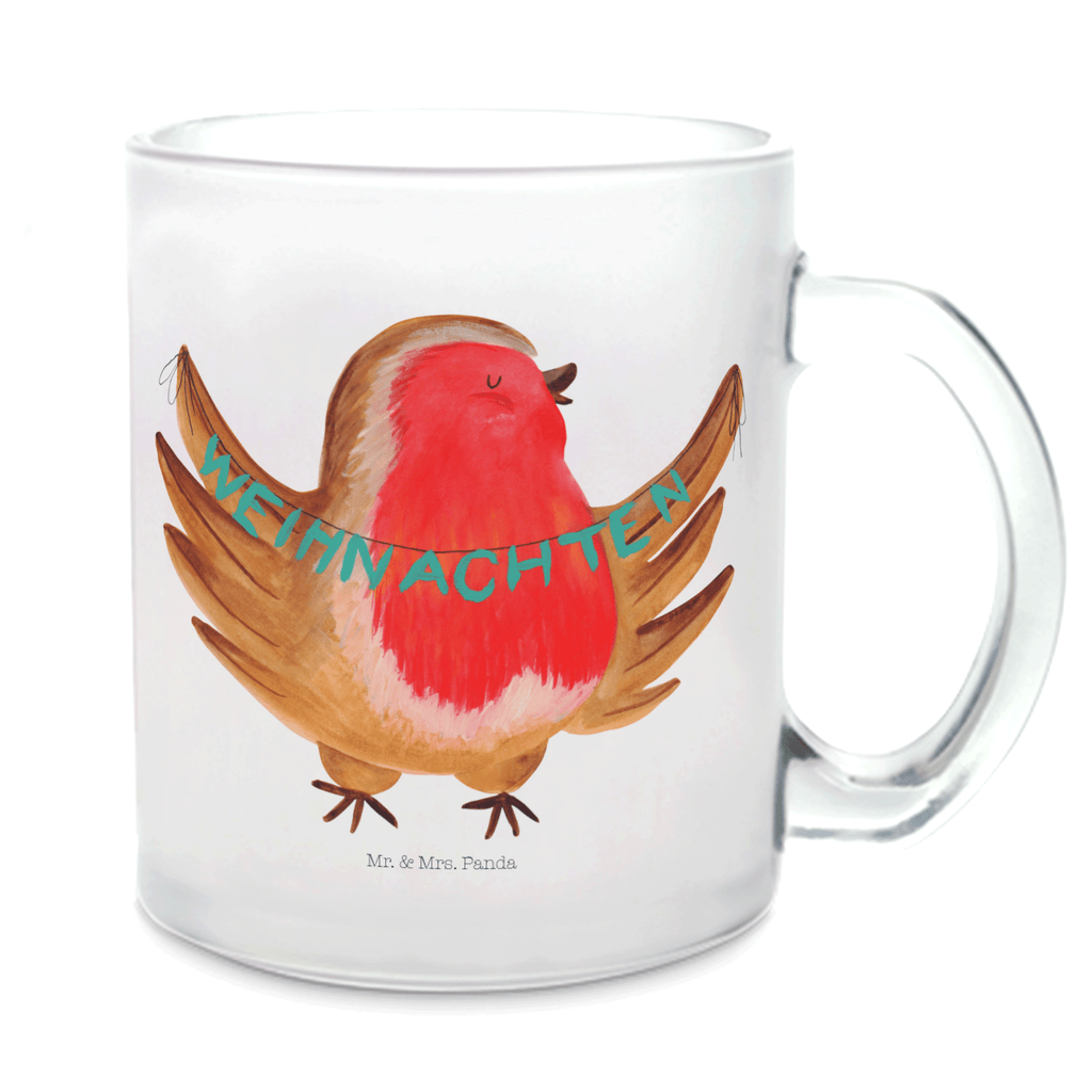 Teetasse Rotkehlchen Weihnachten Teetasse, Teeglas, Teebecher, Tasse mit Henkel, Tasse, Glas Teetasse, Teetasse aus Glas, Winter, Weihnachten, Weihnachtsdeko, Nikolaus, Advent, Heiligabend, Wintermotiv, Frohe Weihnachten, Weihnachtsmotiv, Weihnachtsgruß, Vogel, xmas