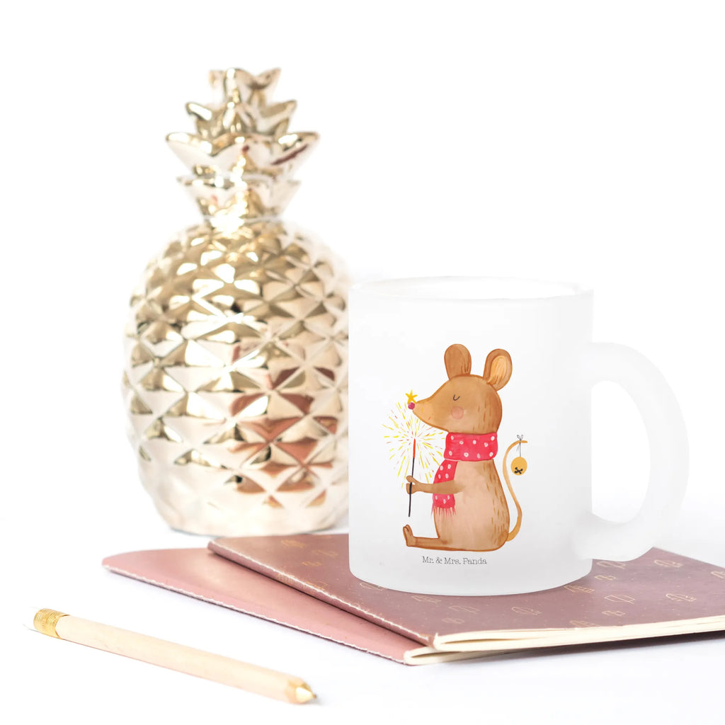 Teetasse Weihnachtsmaus Teetasse, Teeglas, Teebecher, Tasse mit Henkel, Tasse, Glas Teetasse, Teetasse aus Glas, Winter, Weihnachten, Weihnachtsdeko, Nikolaus, Advent, Heiligabend, Wintermotiv, Frohe Weihnachten, Weihnachtsgruß, Weihnachtsmotiv, Maus, Mäuschen, Weihnachtswunder