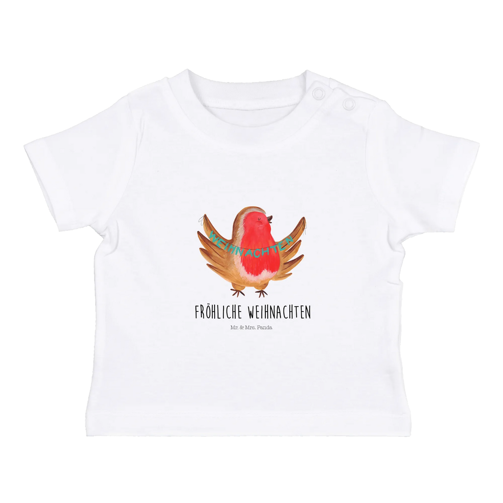 Organic Baby Shirt Rotkehlchen Weihnachten Baby T-Shirt, Jungen Baby T-Shirt, Mädchen Baby T-Shirt, Shirt, Winter, Weihnachten, Weihnachtsdeko, Nikolaus, Advent, Heiligabend, Wintermotiv, Frohe Weihnachten, Weihnachtsmotiv, Weihnachtsgruß, Vogel, xmas