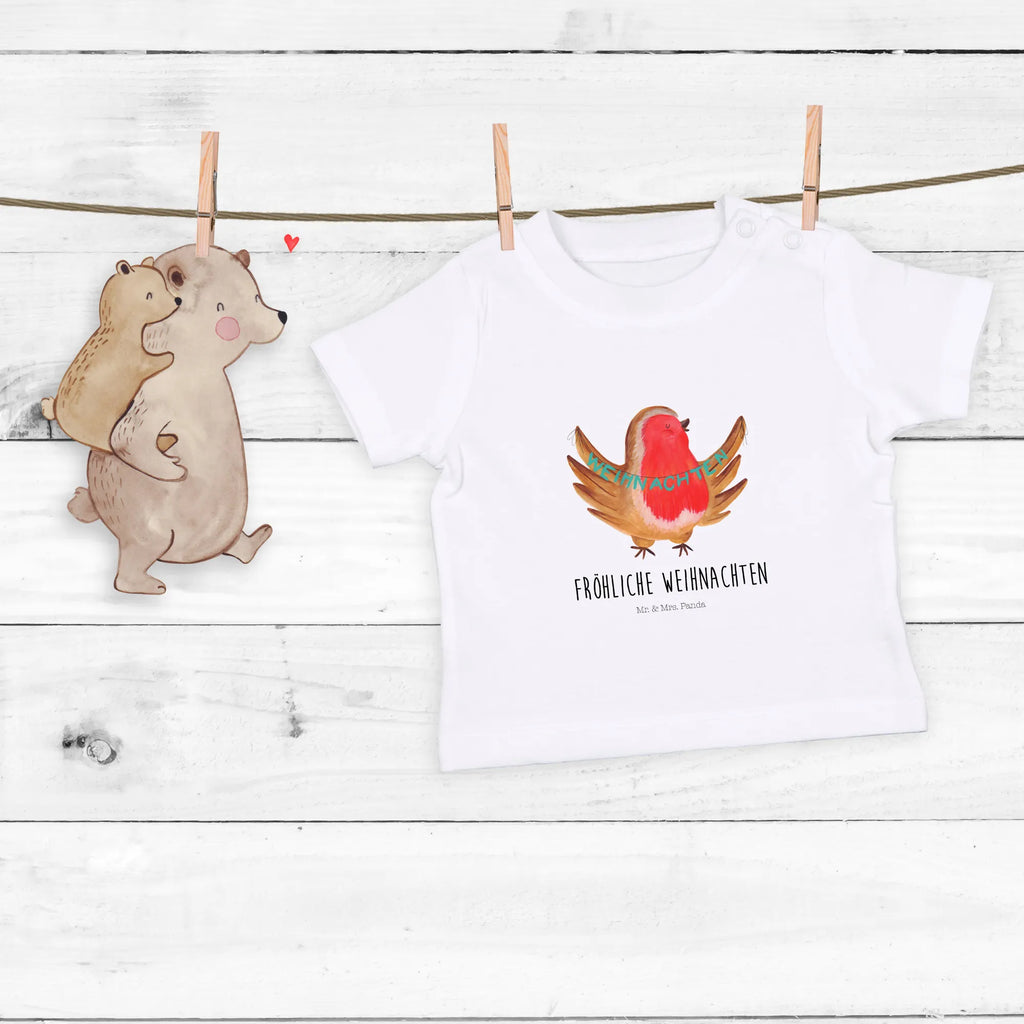 Organic Baby Shirt Rotkehlchen Weihnachten Baby T-Shirt, Jungen Baby T-Shirt, Mädchen Baby T-Shirt, Shirt, Winter, Weihnachten, Weihnachtsdeko, Nikolaus, Advent, Heiligabend, Wintermotiv, Frohe Weihnachten, Weihnachtsmotiv, Weihnachtsgruß, Vogel, xmas