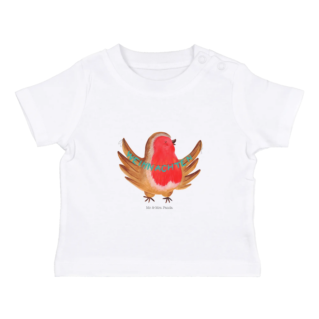 Organic Baby Shirt Rotkehlchen Weihnachten Baby T-Shirt, Jungen Baby T-Shirt, Mädchen Baby T-Shirt, Shirt, Winter, Weihnachten, Weihnachtsdeko, Nikolaus, Advent, Heiligabend, Wintermotiv, Frohe Weihnachten, Weihnachtsmotiv, Weihnachtsgruß, Vogel, xmas