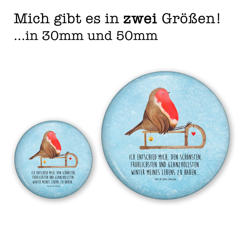 Button Rotkehlchen Schlitten 50mm Button, Button, Pin, Anstecknadel, Winter, Weihnachten, Weihnachtsdeko, Nikolaus, Advent, Heiligabend, Wintermotiv, Schlitten, Vogel