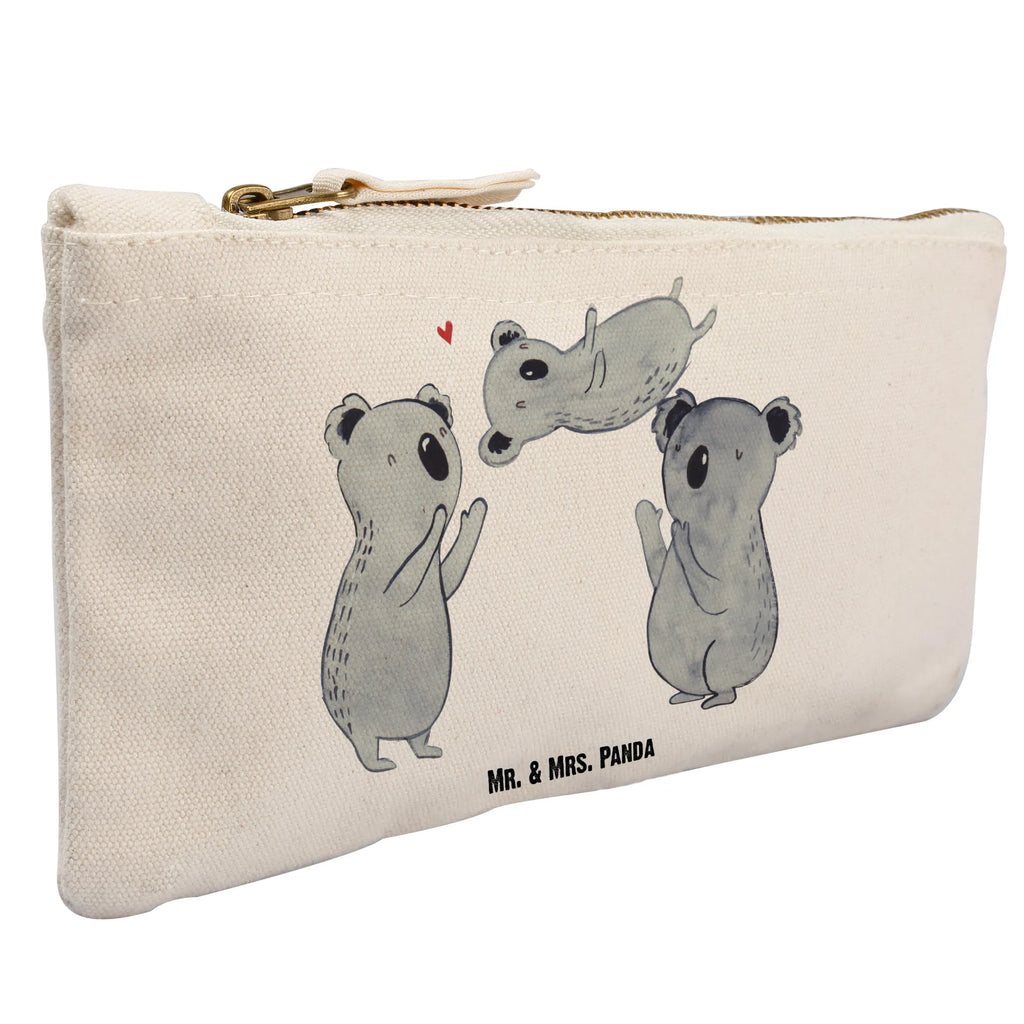 Schminktasche Koala Feiern Sich Schminktasche, Kosmetiktasche, Kosmetikbeutel, Stiftemäppchen, Etui, Federmappe, Makeup, XXL, Schminketui, Kosmetiketui, Schlamperetui, Geburtstag, Geburtstagsgeschenk, Geschenk, Koala, Familie, Kind, Eltern, Herz, Liebe