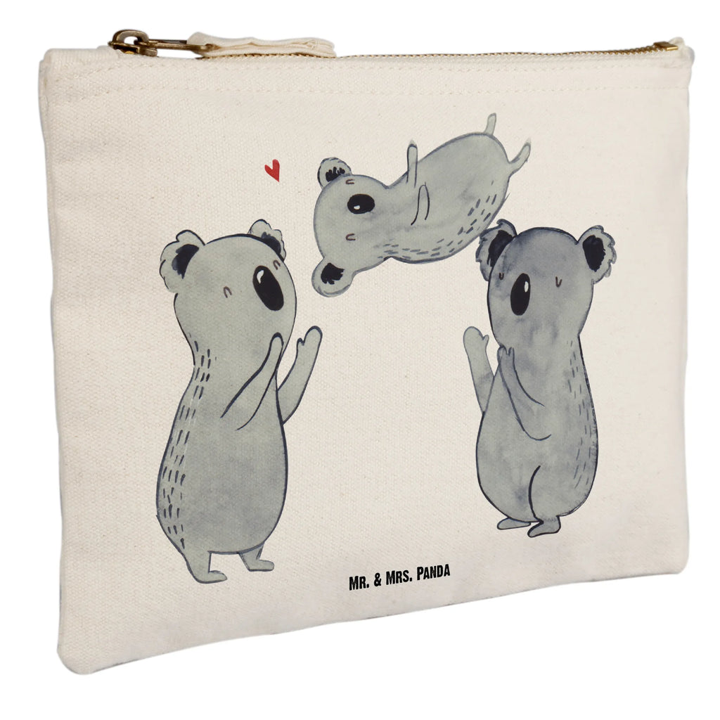 Schminktasche Koala Feiern Sich Schminktasche, Kosmetiktasche, Kosmetikbeutel, Stiftemäppchen, Etui, Federmappe, Makeup, XXL, Schminketui, Kosmetiketui, Schlamperetui, Geburtstag, Geburtstagsgeschenk, Geschenk, Koala, Familie, Kind, Eltern, Herz, Liebe