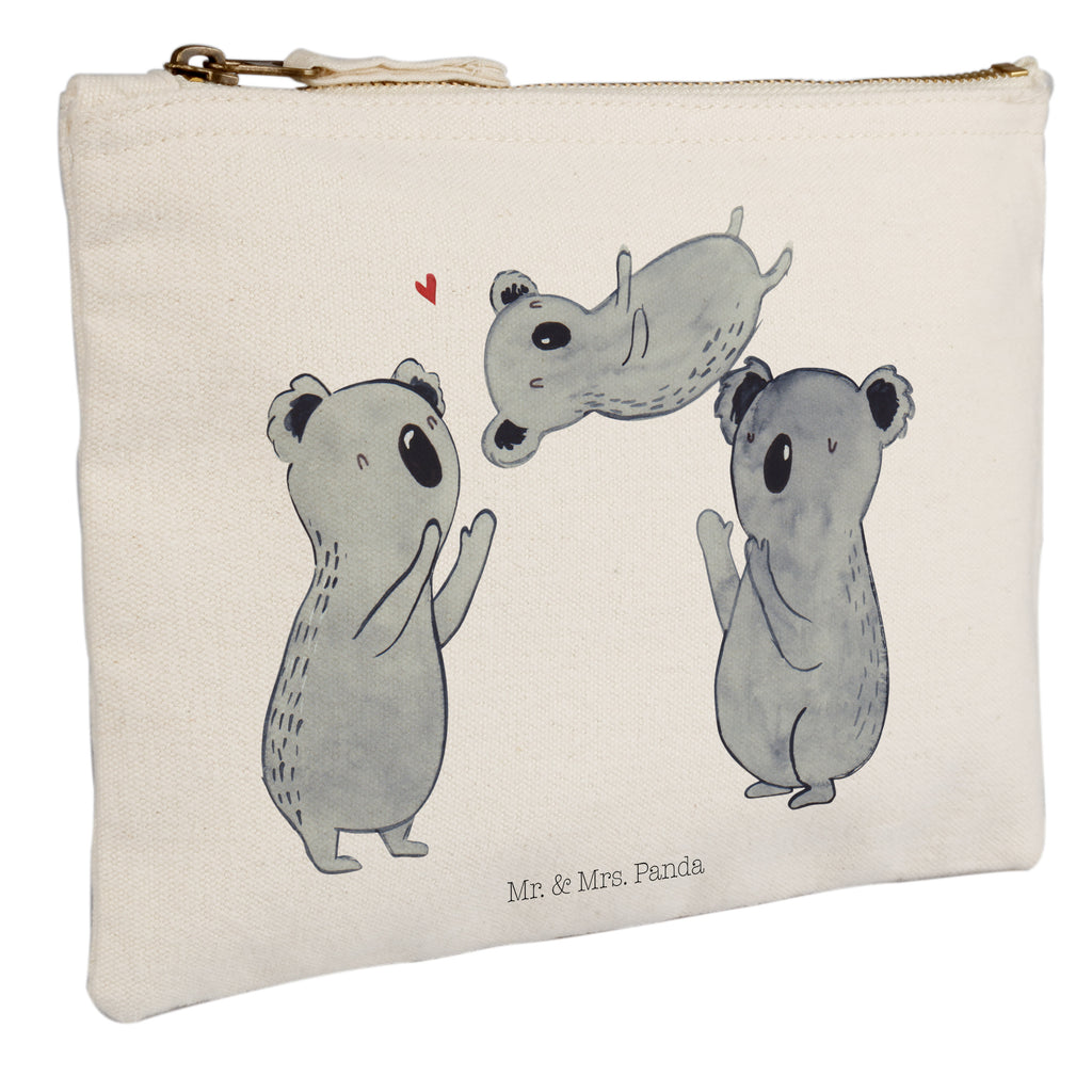 Schminktasche Koala Feiern Sich Schminktasche, Kosmetiktasche, Kosmetikbeutel, Stiftemäppchen, Etui, Federmappe, Makeup, XXL, Schminketui, Kosmetiketui, Schlamperetui, Geburtstag, Geburtstagsgeschenk, Geschenk, Koala, Familie, Kind, Eltern, Herz, Liebe