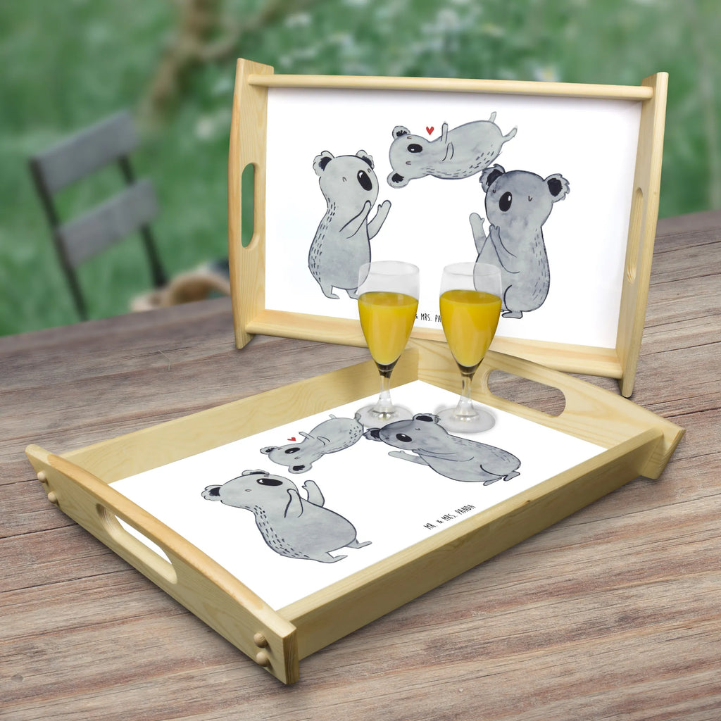 Serviertablett Koala Feiern Sich Serviertablett, Tablett, Holztablett, Küchentablett, Dekotablett, Frühstückstablett, Geburtstag, Geburtstagsgeschenk, Geschenk, Koala, Familie, Kind, Eltern, Herz, Liebe