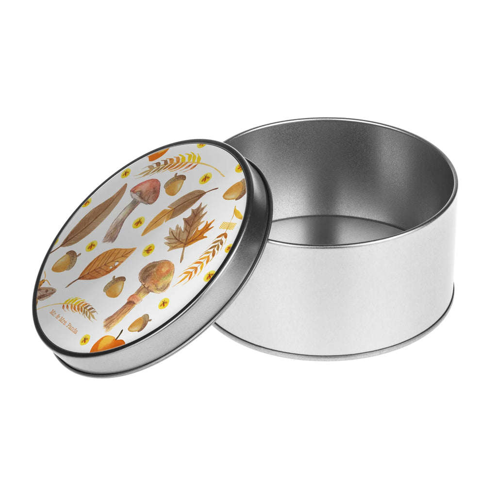 Blechdose rund Herbst Metalldose, Keksdose, Dose, Vorratsdose, Geschenkbox, Lunchbox, Aufbewahrungsbox, Vorratsdosen, Metallkiste, Metallbox, Metallboxen, Aufbewahrungskiste, Geschenkkiste, Blechdosen mit Deckel, Metallkiste mit Deckel, Vorratsdosen mit Deckel, Metall Dose, Blumen Deko, Frühlings Deko, Sommer Deko, Dekoration, positive Botschaft, Naturliebhaber, Outdoor, Natur, Abenteuer, Herbst, Herbstlaub, Geschenk Natur, Jahreszeit Motiv, Naturmotiv, Blätter, Blatt, September, Oktober, November, Pilze