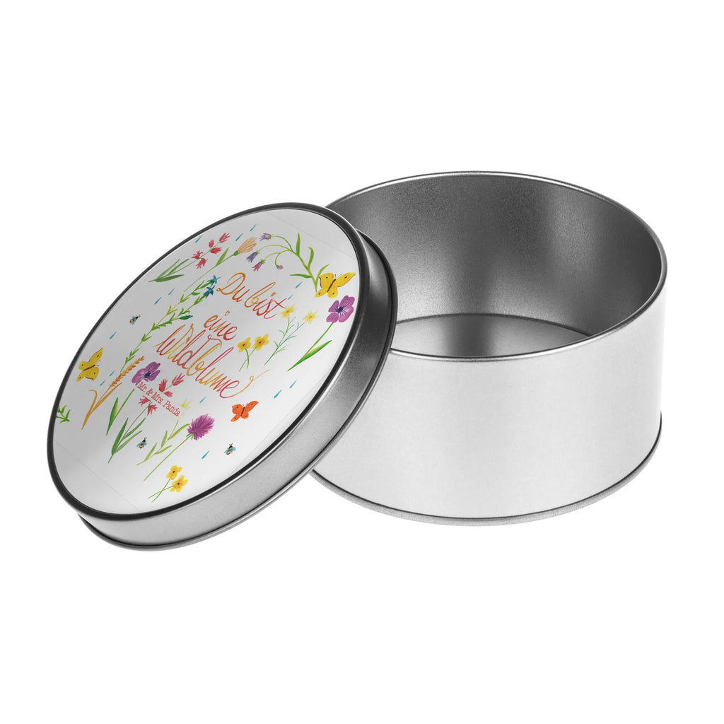 Blechdose rund Du bist eine Wildblume Metalldose, Keksdose, Dose, Vorratsdose, Geschenkbox, Lunchbox, Aufbewahrungsbox, Vorratsdosen, Metallkiste, Metallbox, Metallboxen, Aufbewahrungskiste, Geschenkkiste, Blechdosen mit Deckel, Metallkiste mit Deckel, Vorratsdosen mit Deckel, Metall Dose, Blumen Deko, Frühlings Deko, Sommer Deko, Dekoration, positive Botschaft, Naturliebhaber, Outdoor, Natur, Abenteuer, Wildblume, wild, Geschenk Frauen, Geschenk Freundin, Kompliment, Blumen Motiv, Jahrestag, Natur Motiv, Hochzeitstag