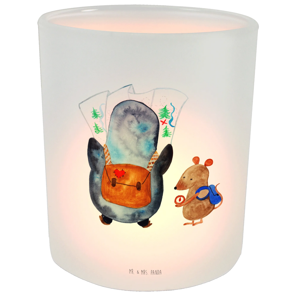 Windlicht Pinguin & Maus Wanderer Windlicht Glas, Teelichtglas, Teelichthalter, Teelichter, Kerzenglas, Windlicht Kerze, Kerzenlicht, Glas Windlicht, Windlicht Zur Hochzeit, Windlicht Deko, Windlicht Hochzeit, Teelichtgläser, Windlicht Dekorieren, Pinguin, Pinguine, Abenteurer, Abenteuer, Roadtrip, Ausflug, Wanderlust, wandern