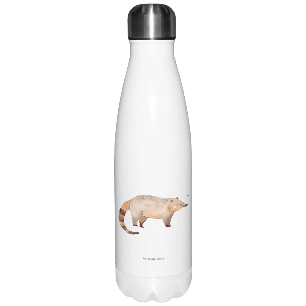 Thermosflasche Nasenbaer Isolierflasche, Thermoflasche, Trinkflasche, Thermos, Edelstahl, Tiermotive, Gute Laune, lustige Sprüche, Tiere, Nasenbär, Nasenbären, Rüsselbär, Bär