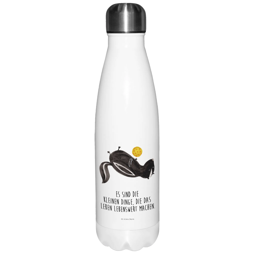 Thermosflasche Stinktier Ball Isolierflasche, Thermoflasche, Trinkflasche, Thermos, Edelstahl, Stinktier, Skunk, Wildtier, Raubtier, Stinker, Stinki, verspielt, Weisheit