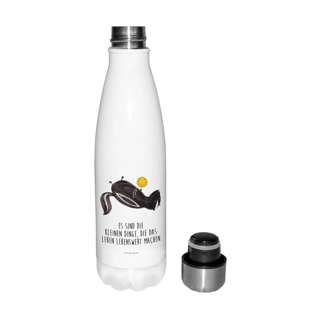 Thermosflasche Stinktier Ball Isolierflasche, Thermoflasche, Trinkflasche, Thermos, Edelstahl, Stinktier, Skunk, Wildtier, Raubtier, Stinker, Stinki, verspielt, Weisheit