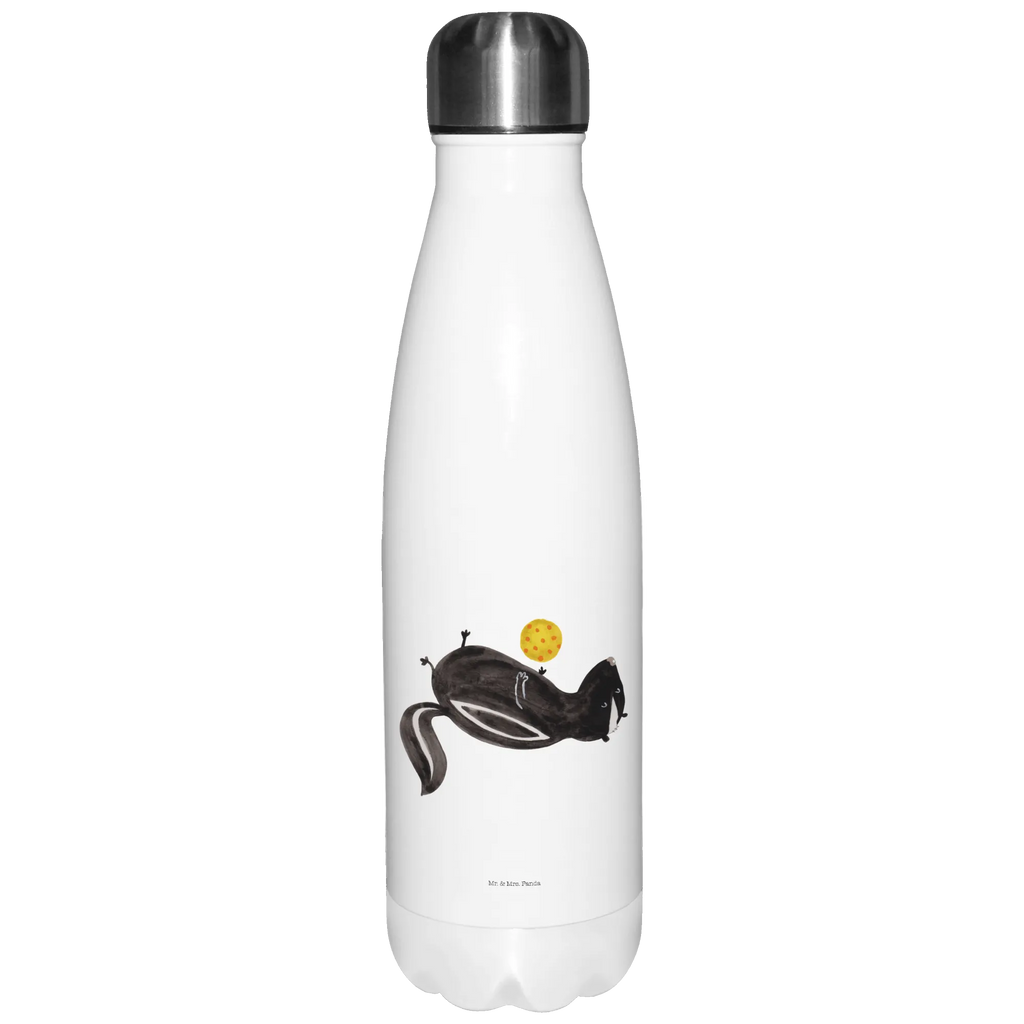 Thermosflasche Stinktier Ball Isolierflasche, Thermoflasche, Trinkflasche, Thermos, Edelstahl, Stinktier, Skunk, Wildtier, Raubtier, Stinker, Stinki, verspielt, Weisheit