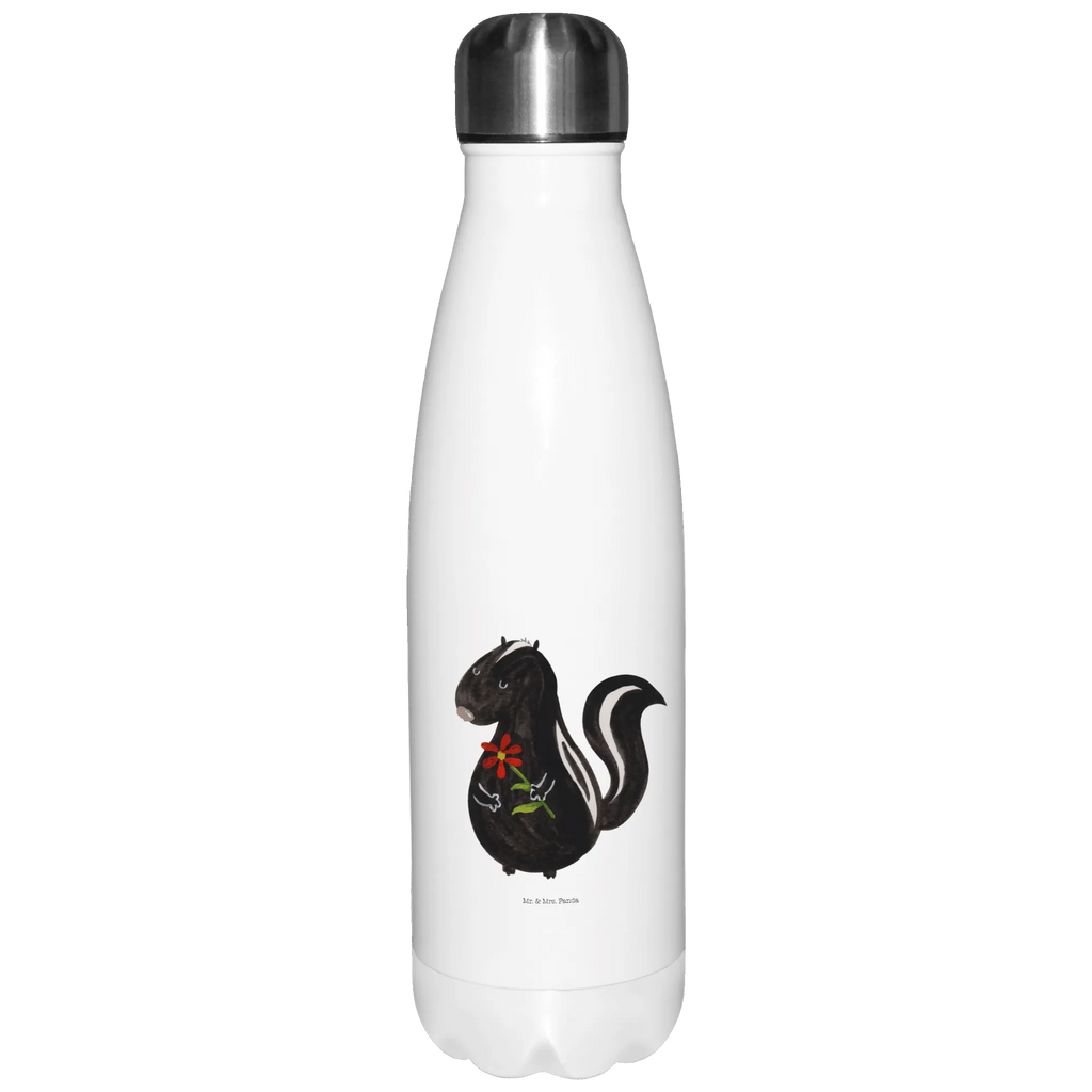 Thermosflasche Stinktier Blume Isolierflasche, Thermoflasche, Trinkflasche, Thermos, Edelstahl, Stinktier, Skunk, Wildtier, Raubtier, Stinker, Stinki, Tagträumer, verträumt, Dreams, Träume