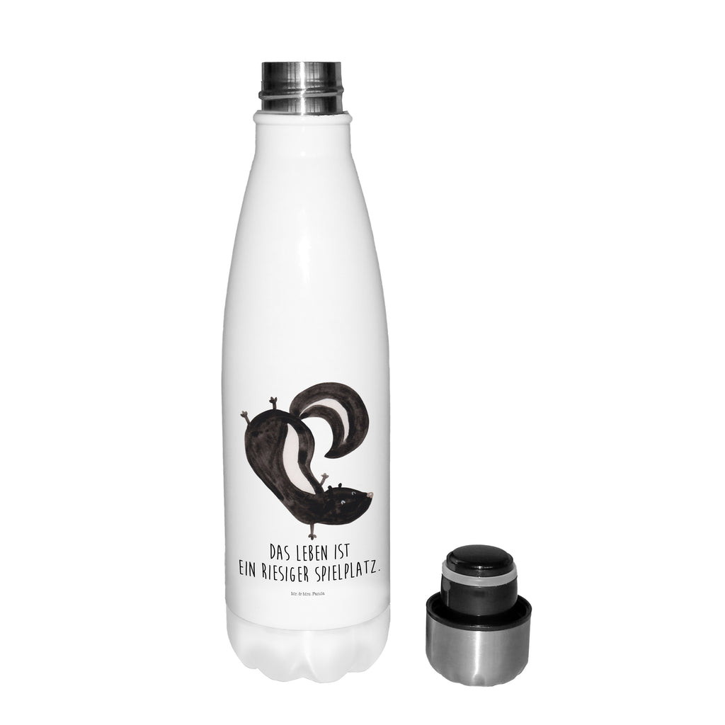 Thermosflasche Stinktier Handstand Isolierflasche, Thermoflasche, Trinkflasche, Thermos, Edelstahl, Stinktier, Skunk, Wildtier, Raubtier, Stinker, Stinki, Spielplatz, verpielt, Kind