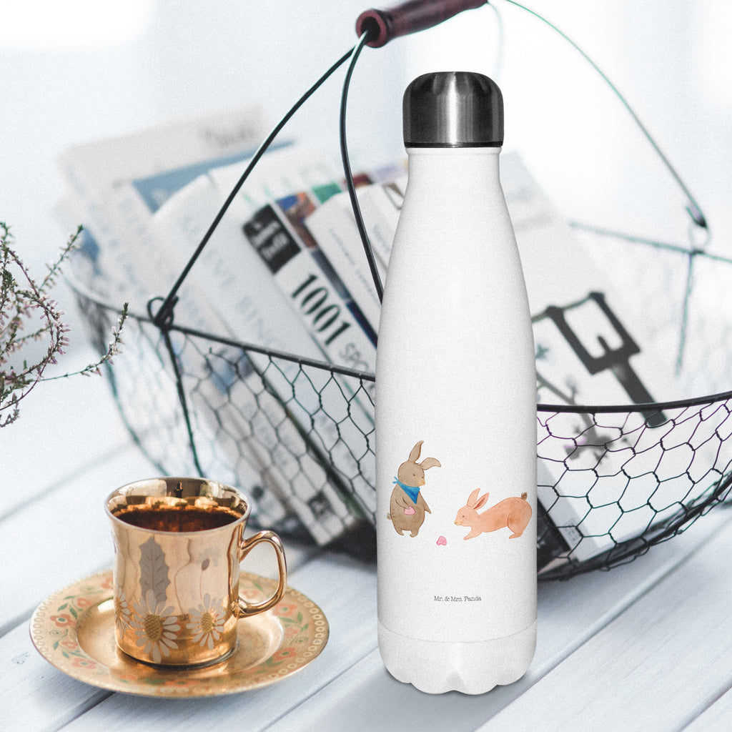 Thermosflasche Hasen Muschel Isolierflasche, Thermoflasche, Trinkflasche, Thermos, Edelstahl, Familie, Vatertag, Muttertag, Bruder, Schwester, Mama, Papa, Oma, Opa, Hasen, beste Freundin, Freundin, Freundinnen, best friends, BFF, Muscheln sammeln, Muscheln, Meer