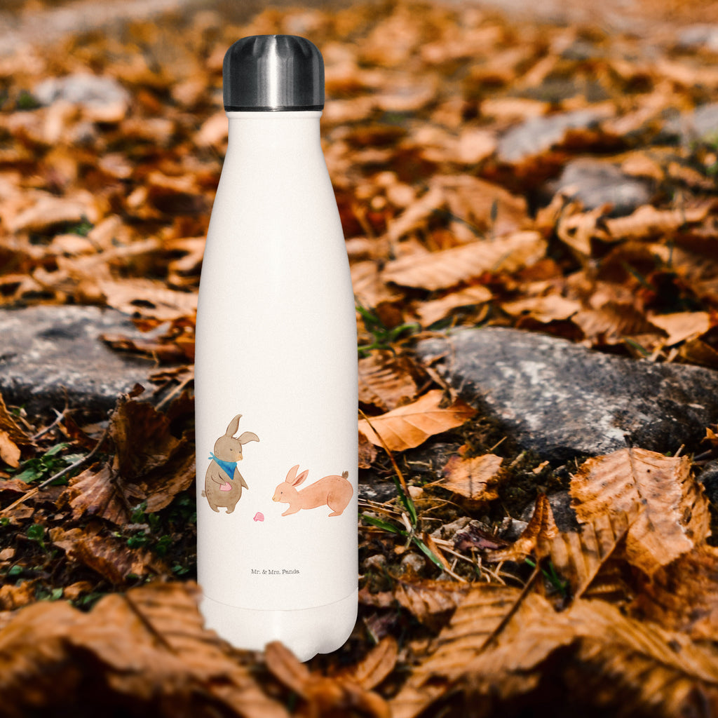 Thermosflasche Hasen Muschel Isolierflasche, Thermoflasche, Trinkflasche, Thermos, Edelstahl, Familie, Vatertag, Muttertag, Bruder, Schwester, Mama, Papa, Oma, Opa, Hasen, beste Freundin, Freundin, Freundinnen, best friends, BFF, Muscheln sammeln, Muscheln, Meer