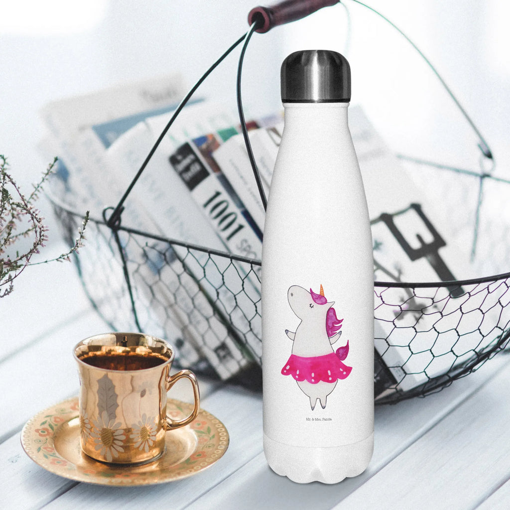 Thermosflasche Einhorn Ballerina Isolierflasche, Thermoflasche, Trinkflasche, Thermos, Edelstahl, Einhorn, Einhörner, Einhorn Deko, Pegasus, Unicorn, Tanzen, Ballerina, Party, Wohnung, Spaß, Feiern, Geburtstag, Tänzerin, Lebenslust, Lebensfreude