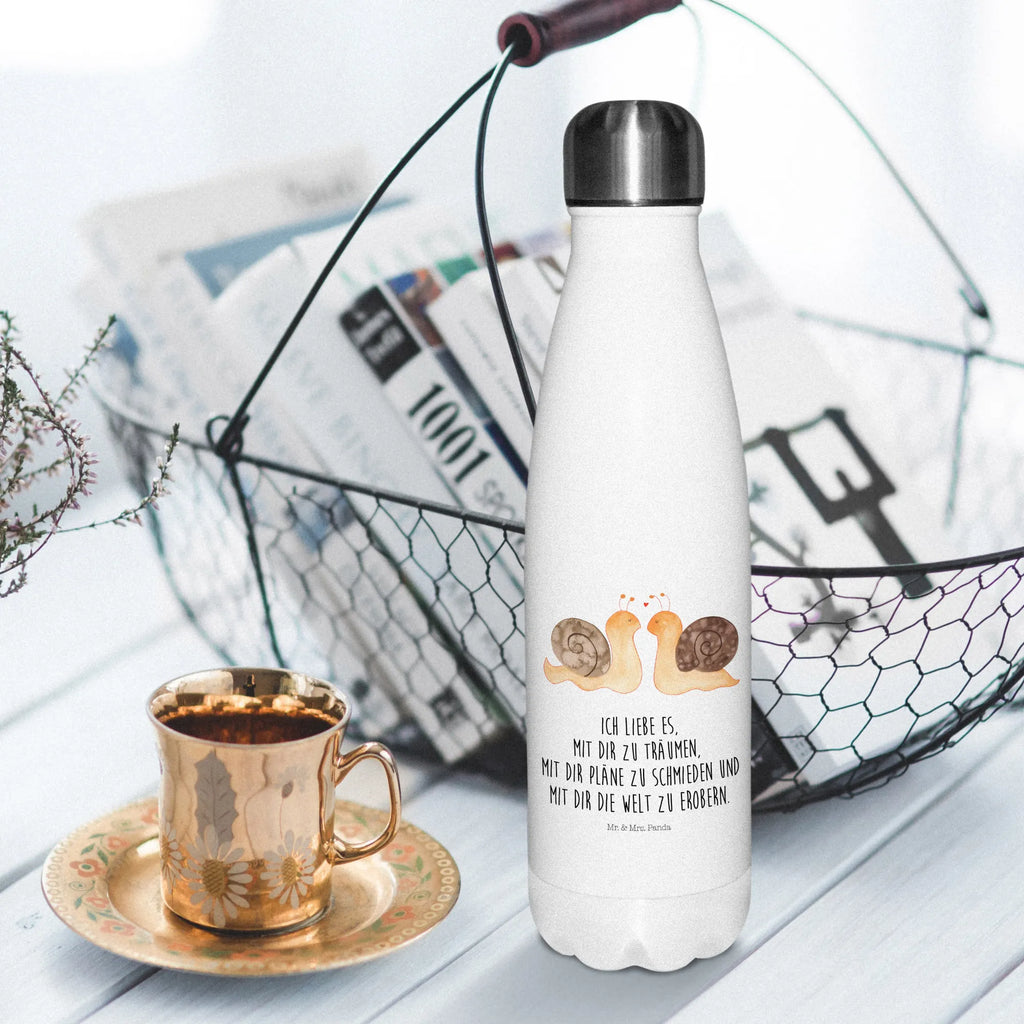 Thermosflasche Schnecken Liebe Isolierflasche, Thermoflasche, Trinkflasche, Thermos, Edelstahl, Liebe, Partner, Freund, Freundin, Ehemann, Ehefrau, Heiraten, Verlobung, Heiratsantrag, Liebesgeschenk, Jahrestag, Hocheitstag