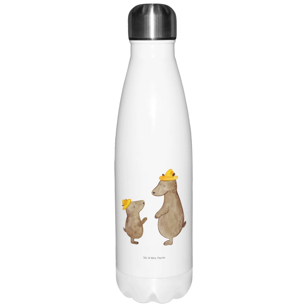 Thermosflasche Bären mit Hut Isolierflasche, Thermoflasche, Trinkflasche, Thermos, Edelstahl, Familie, Vatertag, Muttertag, Bruder, Schwester, Mama, Papa, Oma, Opa, Bär, Bären, Vater, Papi, Paps, Dad, Daddy, Lieblingsmensch, Sohn, Söhne, Kind, Kinder, Vater-Sohn, Family, Vorbild