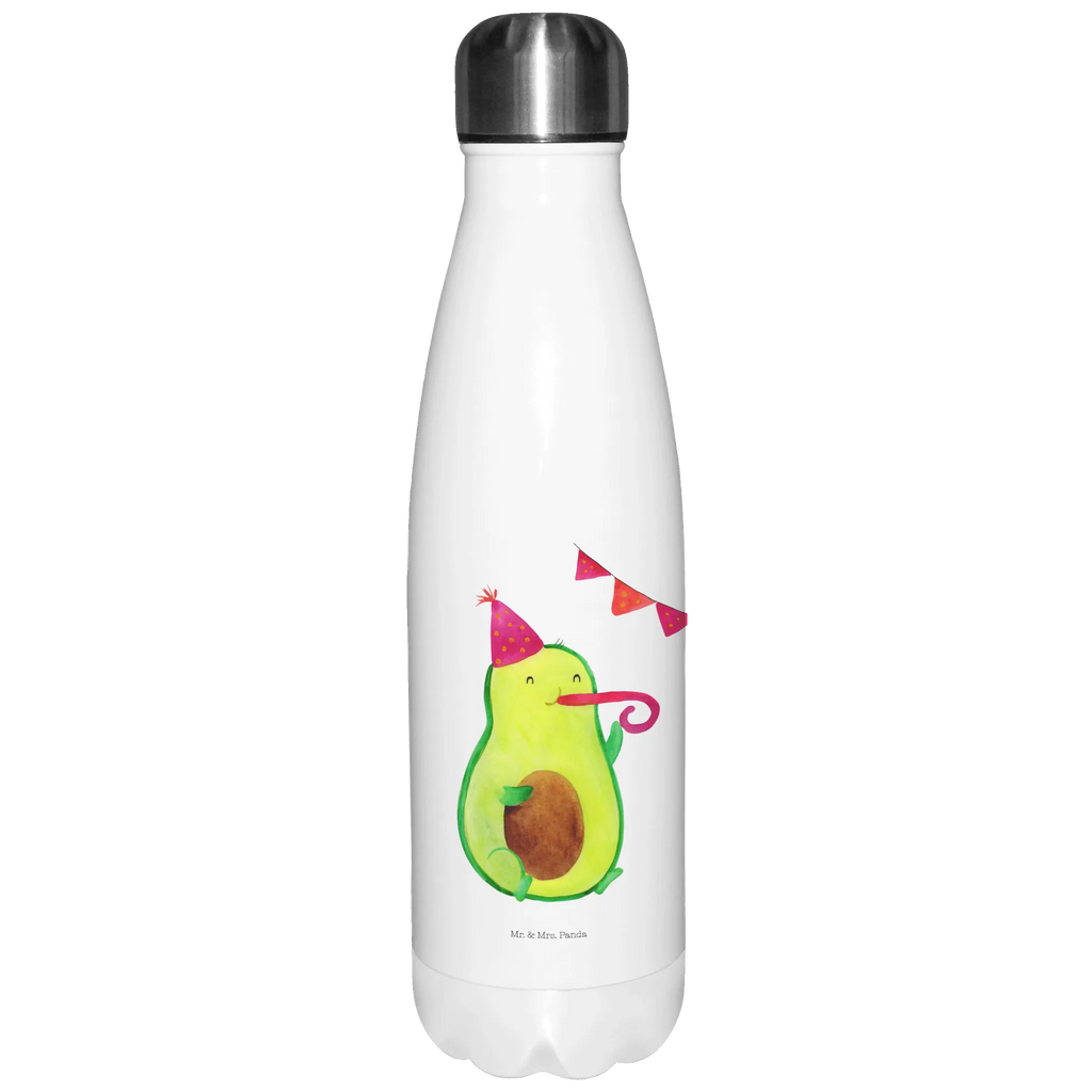 Thermosflasche Avocado Party Time Isolierflasche, Thermoflasche, Trinkflasche, Thermos, Edelstahl, Avocado, Veggie, Vegan, Gesund