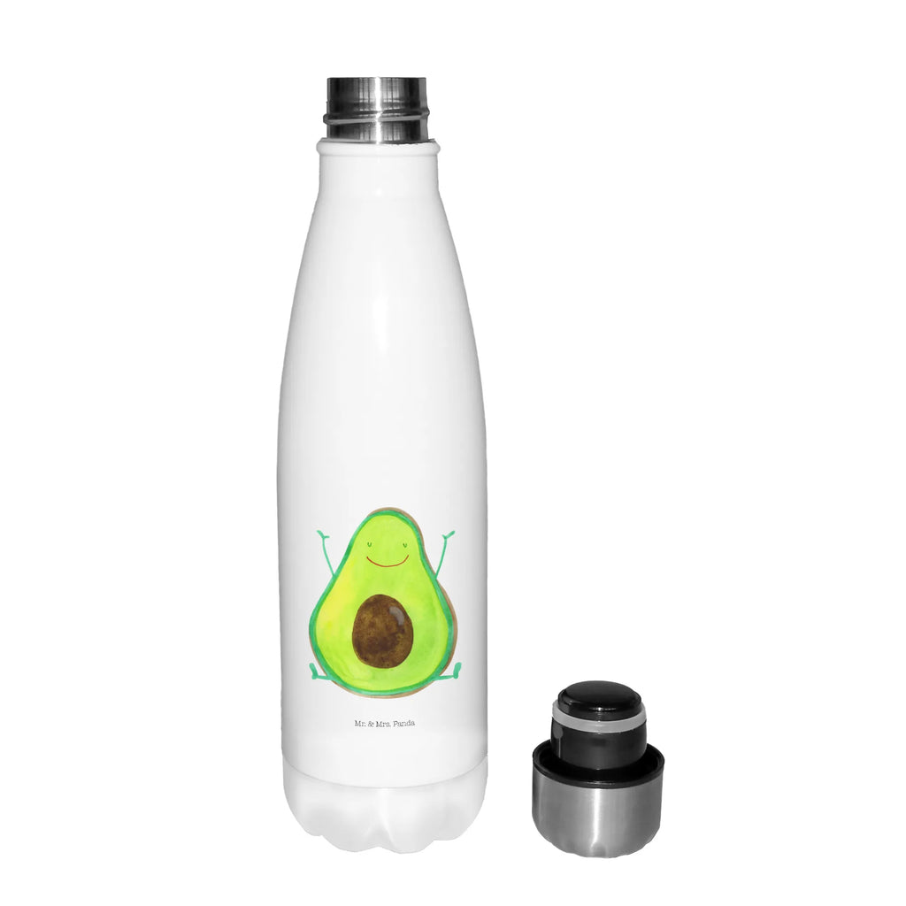 Thermosflasche Avocado Happy Isolierflasche, Thermoflasche, Trinkflasche, Thermos, Edelstahl, Avocado, Veggie, Vegan, Gesund, Chaos