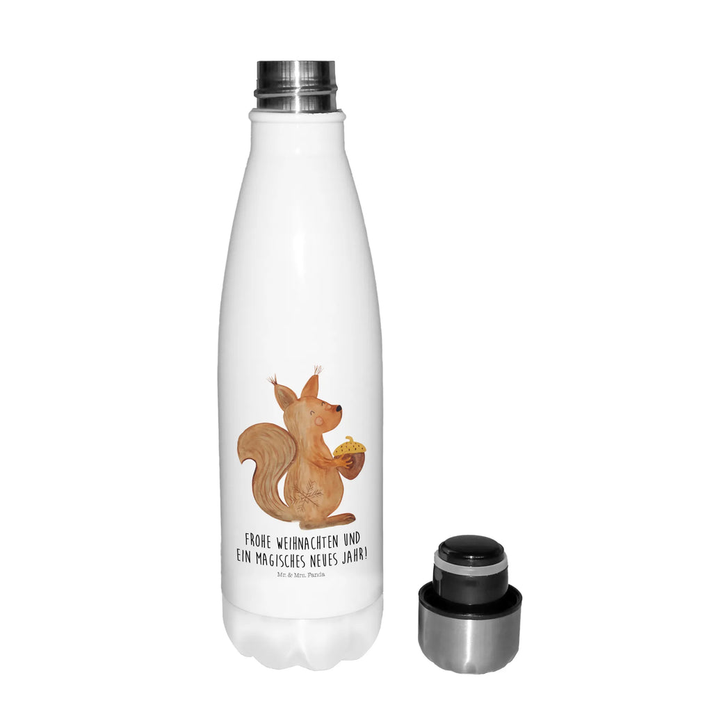 Thermosflasche Eichhörnchen Weihnachtszeit Isolierflasche, Thermoflasche, Trinkflasche, Thermos, Edelstahl, Winter, Weihnachten, Weihnachtsdeko, Nikolaus, Advent, Heiligabend, Wintermotiv, Frohe Weihnachten, Frohes neues Jahr, Guten Rutsch, Weihnachtsmotiv, Weihnachtsgruß, Neujahr, Vogel