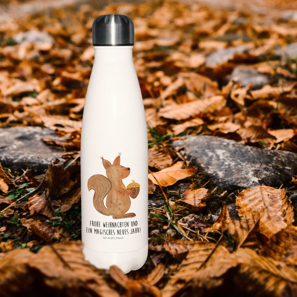 Thermosflasche Eichhörnchen Weihnachtszeit Isolierflasche, Thermoflasche, Trinkflasche, Thermos, Edelstahl, Winter, Weihnachten, Weihnachtsdeko, Nikolaus, Advent, Heiligabend, Wintermotiv, Frohe Weihnachten, Frohes neues Jahr, Guten Rutsch, Weihnachtsmotiv, Weihnachtsgruß, Neujahr, Vogel