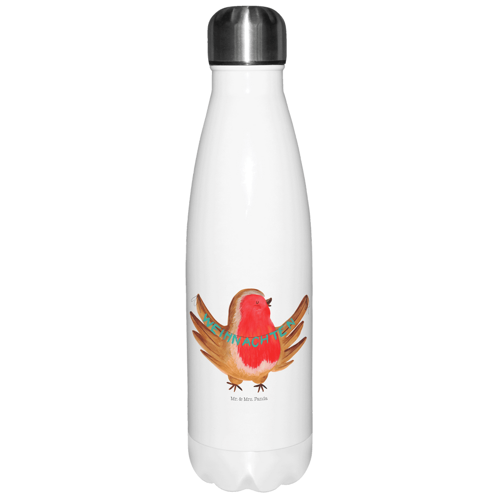 Thermosflasche Rotkehlchen Weihnachten Isolierflasche, Thermoflasche, Trinkflasche, Thermos, Edelstahl, Winter, Weihnachten, Weihnachtsdeko, Nikolaus, Advent, Heiligabend, Wintermotiv, Frohe Weihnachten, Weihnachtsmotiv, Weihnachtsgruß, Vogel, xmas