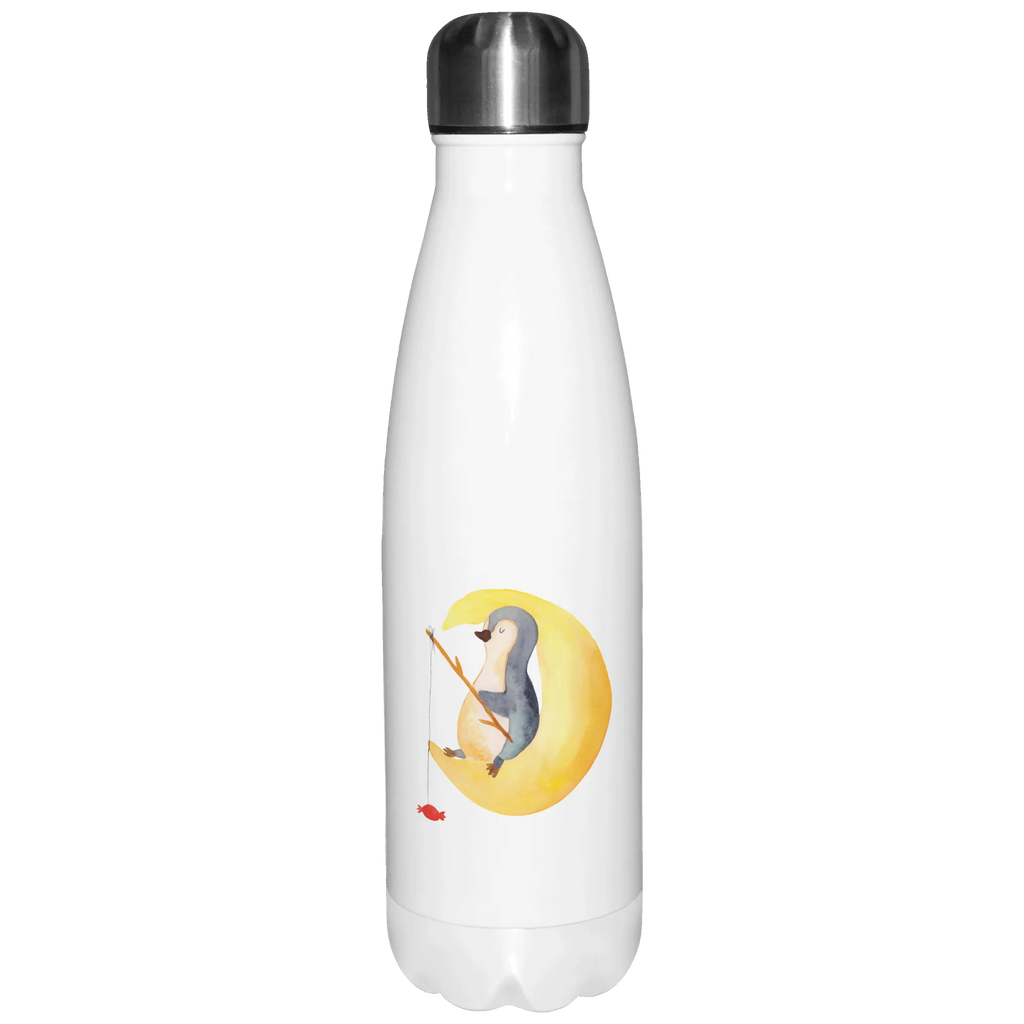 Thermosflasche Pinguin Mond Isolierflasche, Thermoflasche, Trinkflasche, Thermos, Edelstahl, Pinguin, Pinguine, Spruch, schlafen, Nachtruhe, Einschlafen, Schlafzimmer, Schlafstörungen, Gästezimmer