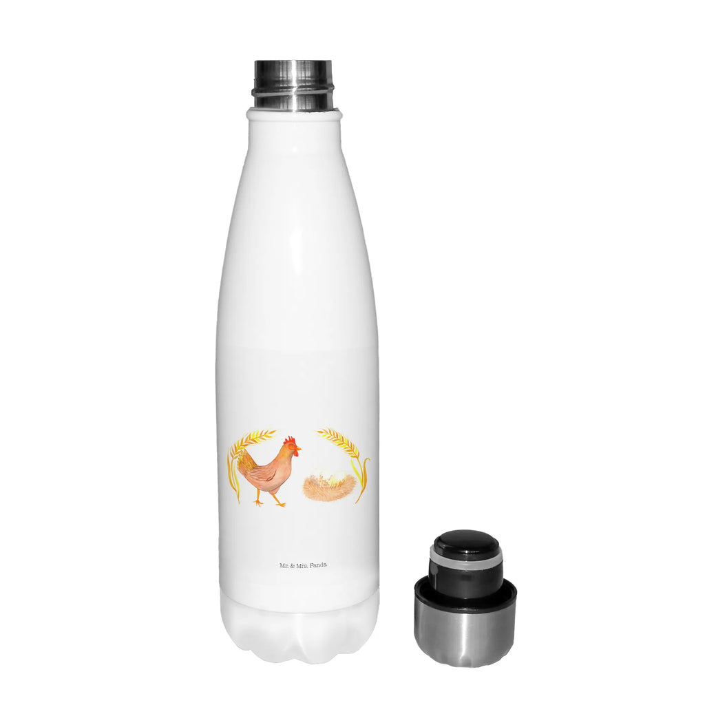 Thermosflasche Huhn stolz Isolierflasche, Thermoflasche, Trinkflasche, Thermos, Edelstahl, Bauernhof, Hoftiere, Landwirt, Landwirtin, Hahn, Henne, Hühner, Eier, Hof, Landleben, Motivation, Geburt, Magie, Spruch, Schwangerschaft