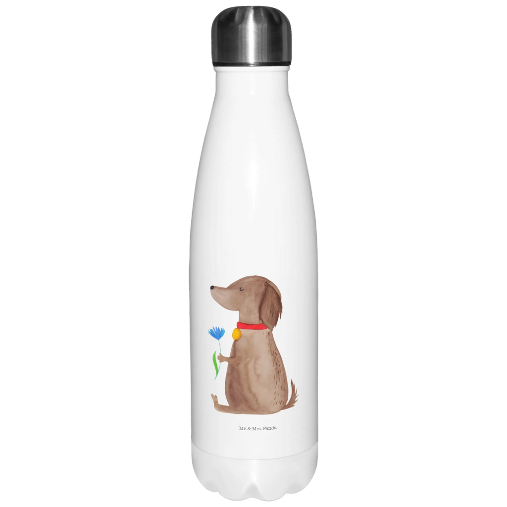 Thermosflasche Hund Blume Isolierflasche, Thermoflasche, Trinkflasche, Thermos, Edelstahl, Hund, Hundemotiv, Haustier, Hunderasse, Tierliebhaber, Hundebesitzer, Sprüche, Hunde, Frauchen, Hundeliebe