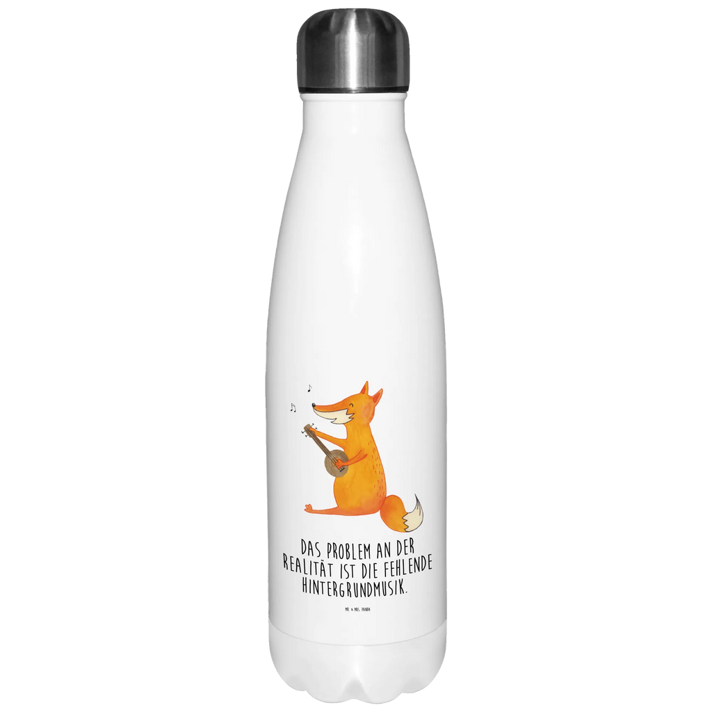 Thermosflasche Fuchs Gitarre Isolierflasche, Thermoflasche, Trinkflasche, Thermos, Edelstahl, Fuchs, Füchse, Geschenk Musiker, Musik Spruch, Musikerin, Sänger, Sängerin, Gitarre