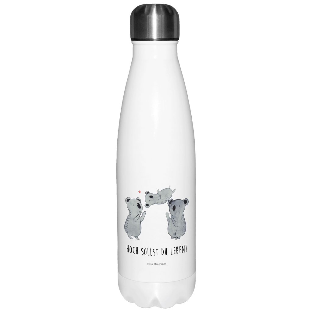 Thermosflasche Koala Feiern Sich Isolierflasche, Thermoflasche, Trinkflasche, Thermos, Edelstahl, Geburtstag, Geburtstagsgeschenk, Geschenk, Koala, Familie, Kind, Eltern, Herz, Liebe