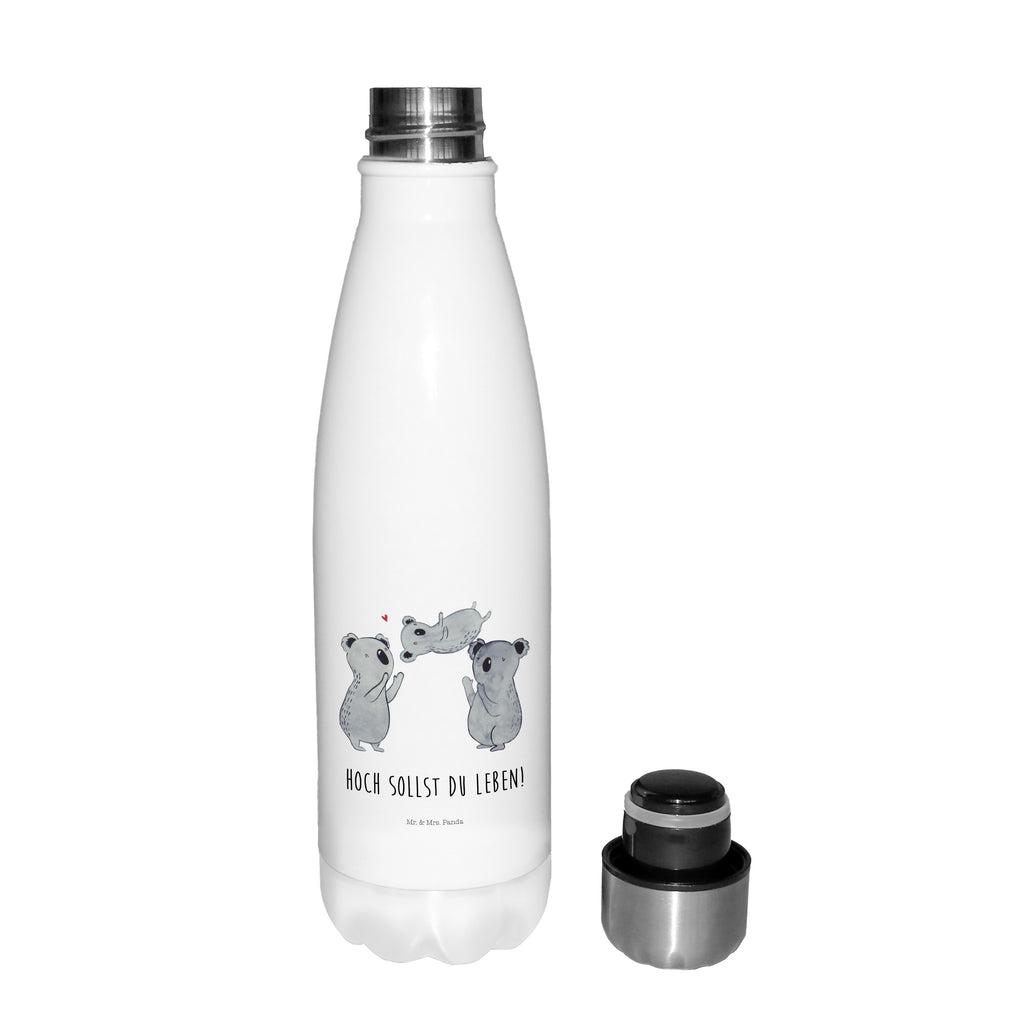 Thermosflasche Koala Feiern Sich Isolierflasche, Thermoflasche, Trinkflasche, Thermos, Edelstahl, Geburtstag, Geburtstagsgeschenk, Geschenk, Koala, Familie, Kind, Eltern, Herz, Liebe