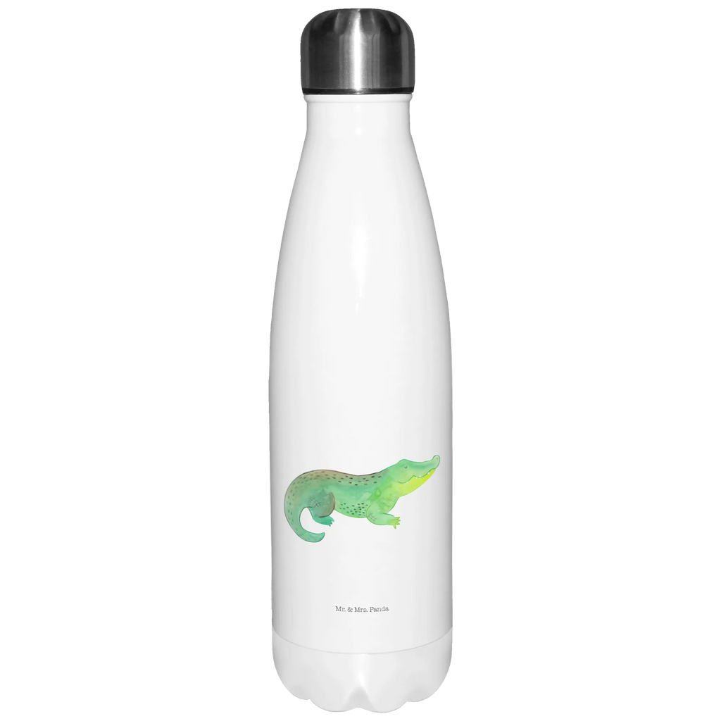 Thermosflasche Krokodil Isolierflasche, Thermoflasche, Trinkflasche, Thermos, Edelstahl, Meerestiere, Meer, Urlaub, Krokodil, Krokodile, verrückt sein, spontan sein, Abenteuerlust, Reiselust, Freundin, beste Freundin, Lieblingsmensch