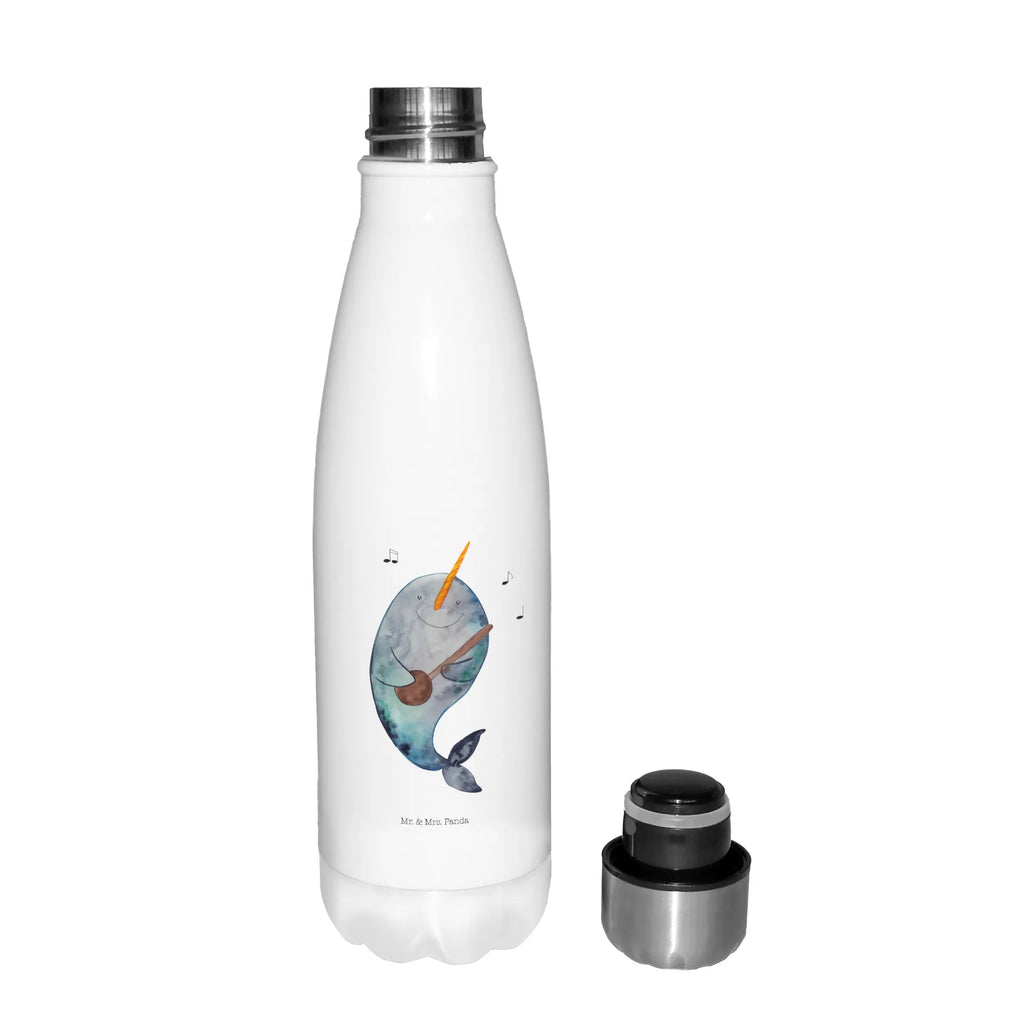 Thermosflasche Narwal Gitarre Isolierflasche, Thermoflasche, Trinkflasche, Thermos, Edelstahl, Meerestiere, Meer, Urlaub, Narwal, Wal, Tanzen, Probleme, Problemlösung, Frust, Gespräche, Gitarre