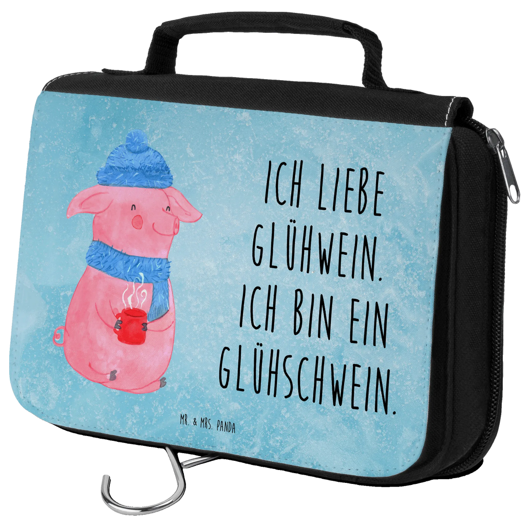 Kulturbeutel Schwein Glühwein Kulturbeutel, Zum Aufhängen, Waschtasche, Kosmetiktasche, Damen, Herren, Aufbewahrungstasche, Schminktasche, Kosmetikbeutel, Organizer, Kulturtasche, Schminkutensil, Winter, Weihnachten, Weihnachtsdeko, Nikolaus, Advent, Heiligabend, Wintermotiv, Glühschwein, Glühwein, Weihnachtsmarkt, Punsch