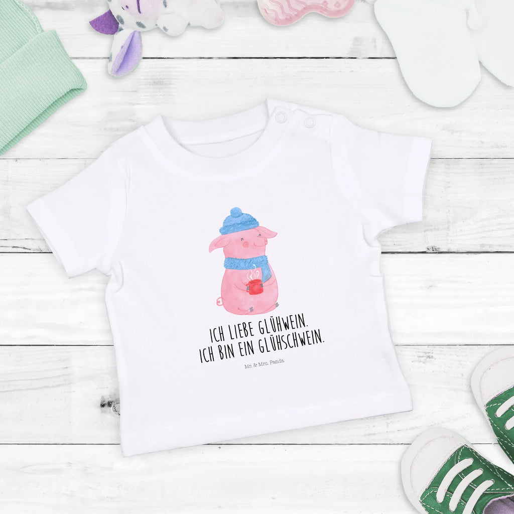 Organic Baby Shirt Schwein Glühwein Baby T-Shirt, Jungen Baby T-Shirt, Mädchen Baby T-Shirt, Shirt, Winter, Weihnachten, Weihnachtsdeko, Nikolaus, Advent, Heiligabend, Wintermotiv, Glühschwein, Glühwein, Weihnachtsmarkt, Punsch