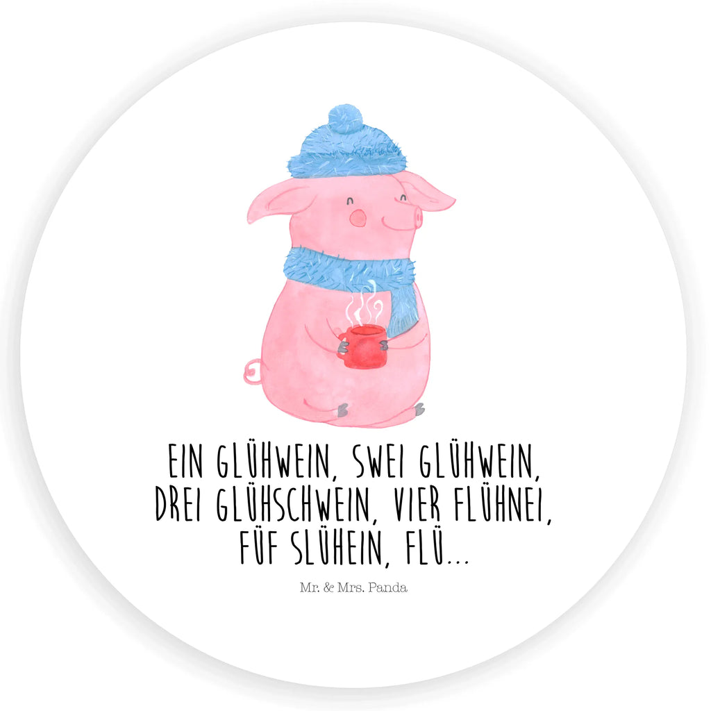 Rund Aufkleber Lallelndes Glühschwein Sticker, Aufkleber, Etikett, Winter, Weihnachten, Weihnachtsdeko, Nikolaus, Advent, Heiligabend, Wintermotiv, Glühwein, Betrunken, Weihnachtsmarkt, Spruch