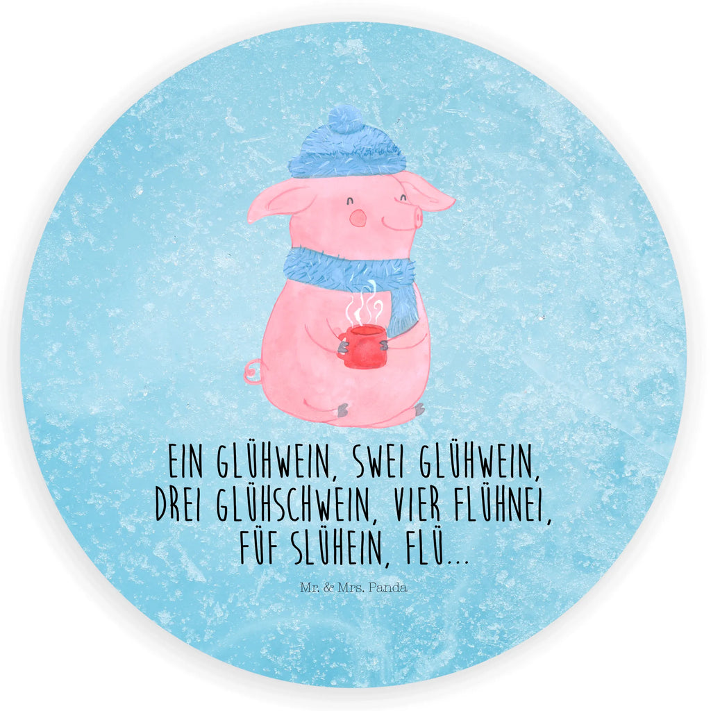 Rund Aufkleber Lallelndes Glühschwein Sticker, Aufkleber, Etikett, Winter, Weihnachten, Weihnachtsdeko, Nikolaus, Advent, Heiligabend, Wintermotiv, Glühwein, Betrunken, Weihnachtsmarkt, Spruch