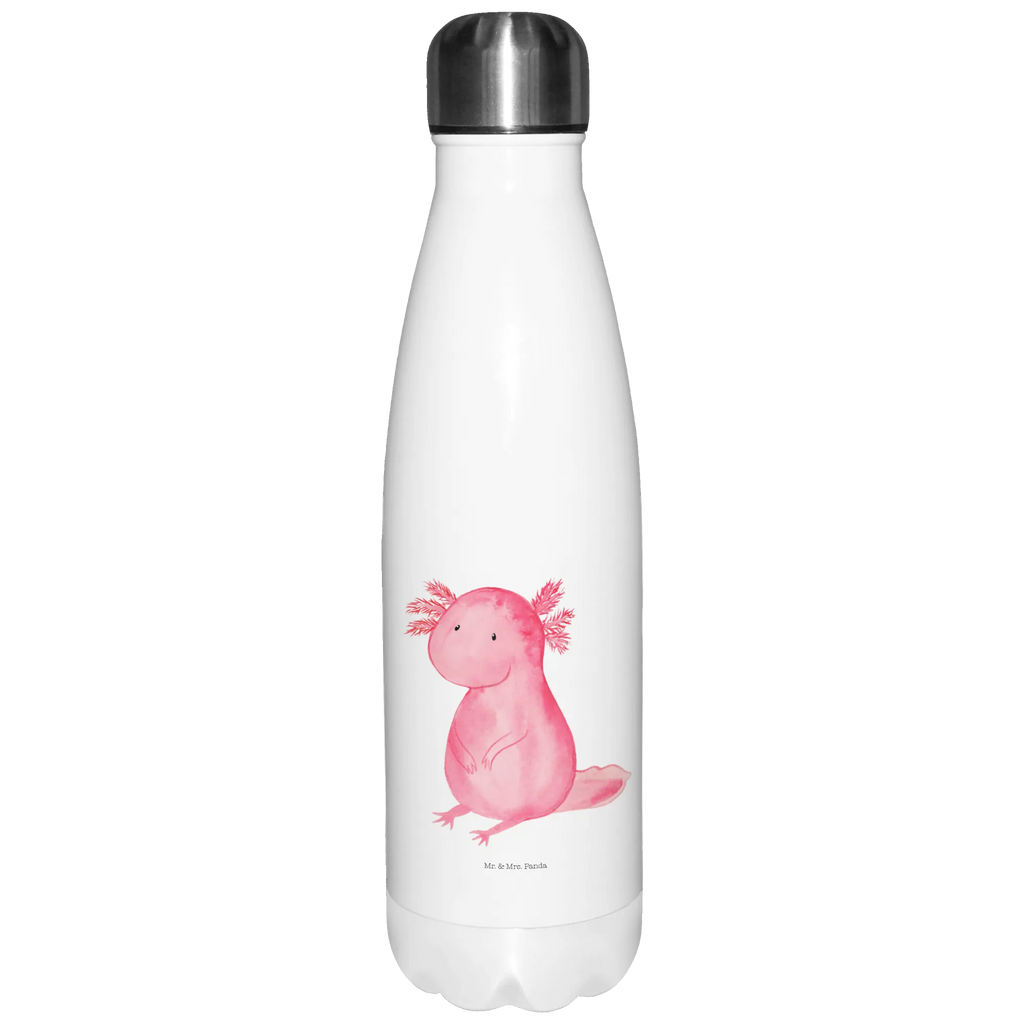 Thermosflasche Axolotl Isolierflasche, Thermoflasche, Trinkflasche, Thermos, Edelstahl, Axolotl, Molch, Axolot, vergnügt, fröhlich, zufrieden, Lebensstil, Weisheit, Lebensweisheit, Liebe, Freundin