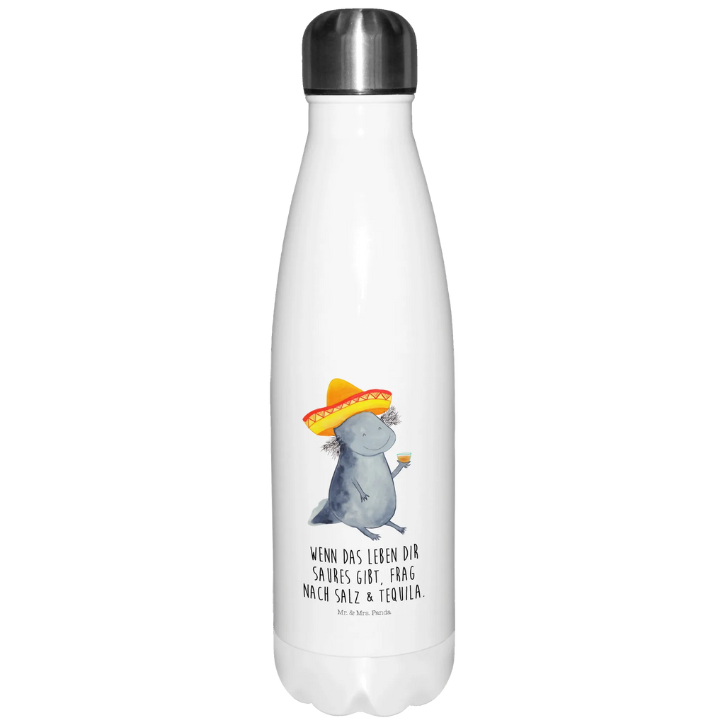 Thermosflasche Axolotl Tequila Isolierflasche, Thermoflasche, Trinkflasche, Thermos, Edelstahl, Axolotl, Molch, Mexico, Mexiko, Sombrero, Zitrone, Tequila, Motivation, Spruch, Schwanzlurch, Lurch, Lurche, Axolot, Feuerdrache, Feuersalamander