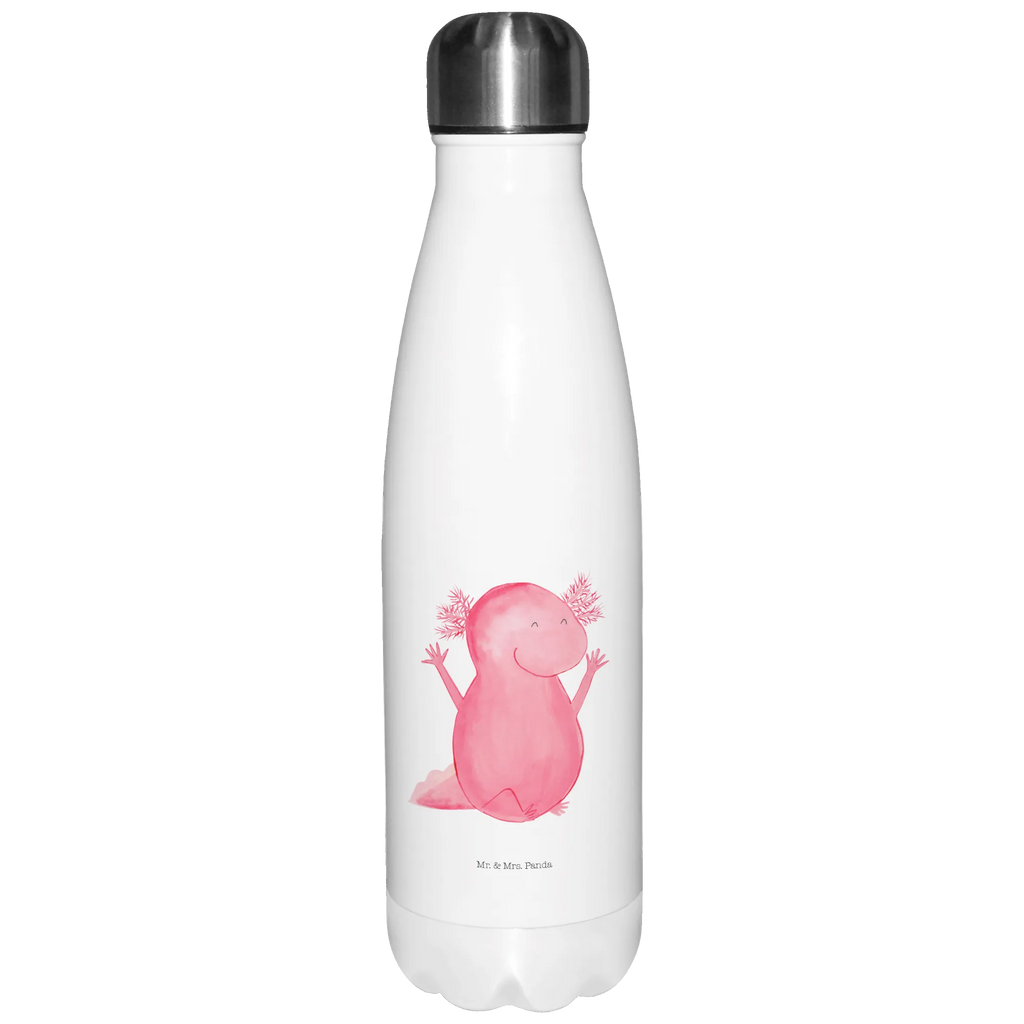 Thermosflasche Axolotl Hurra Isolierflasche, Thermoflasche, Trinkflasche, Thermos, Edelstahl, Axolotl, Molch, Axolot, Schwanzlurch, Lurch, Lurche, fröhlich, Spaß, Freude, Motivation, Zufriedenheit