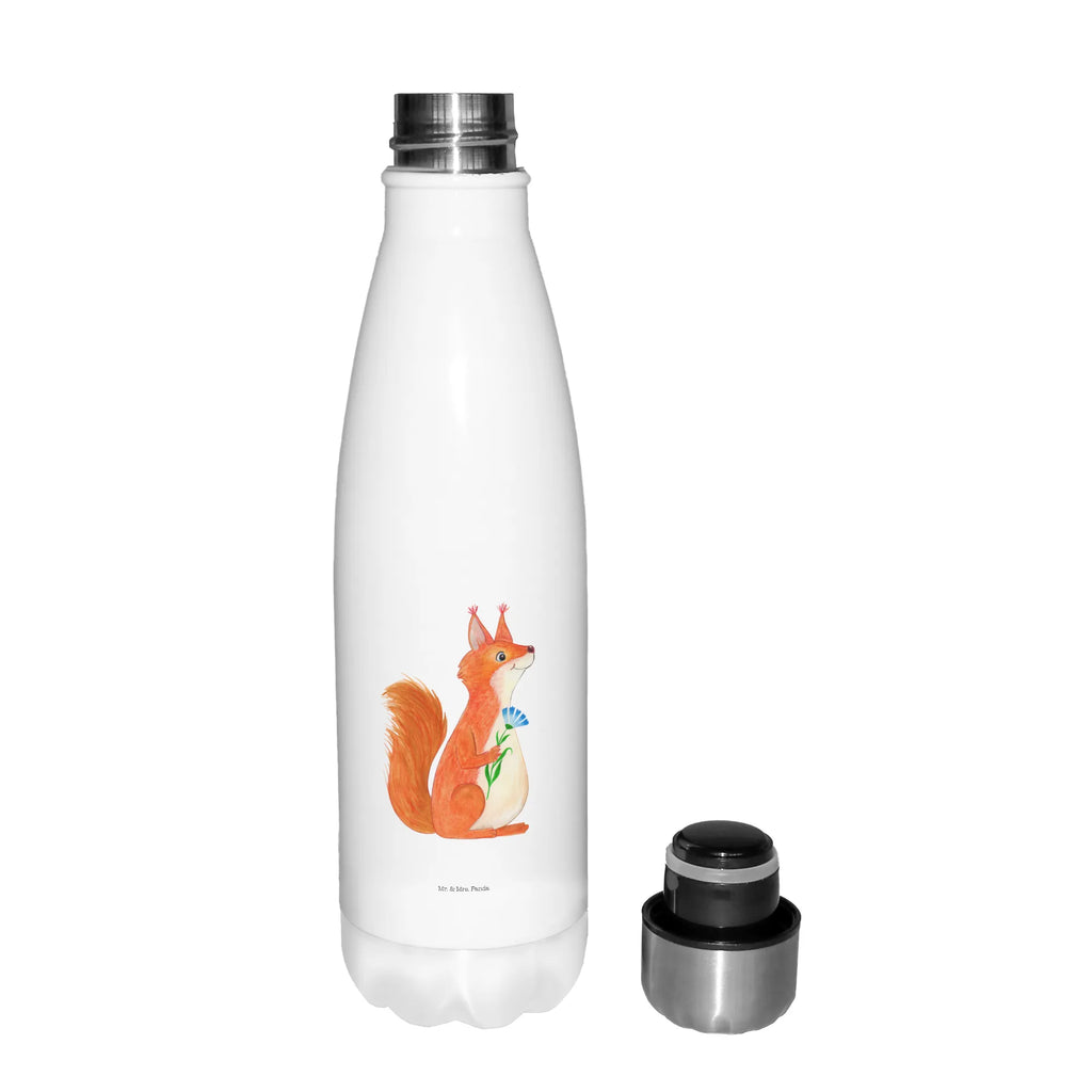 Thermosflasche Eichhörnchen Blume Isolierflasche, Thermoflasche, Trinkflasche, Thermos, Edelstahl, Tiermotive, Gute Laune, lustige Sprüche, Tiere, Eichhörnchen, Eichhorn, Spruch positiv, Lachen, Spaß, Motivation Sprüche, Motivation Bilder, glücklich Spruch, Spruch Deko