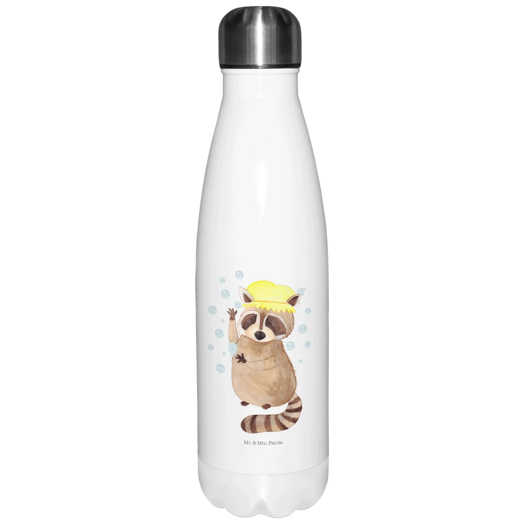 Thermosflasche Waschbär Isolierflasche, Thermoflasche, Trinkflasche, Thermos, Edelstahl, Tiermotive, Gute Laune, lustige Sprüche, Tiere, Waschbär, Tagträumen, Plan, Fröhlich, waschen, Seifenblasen