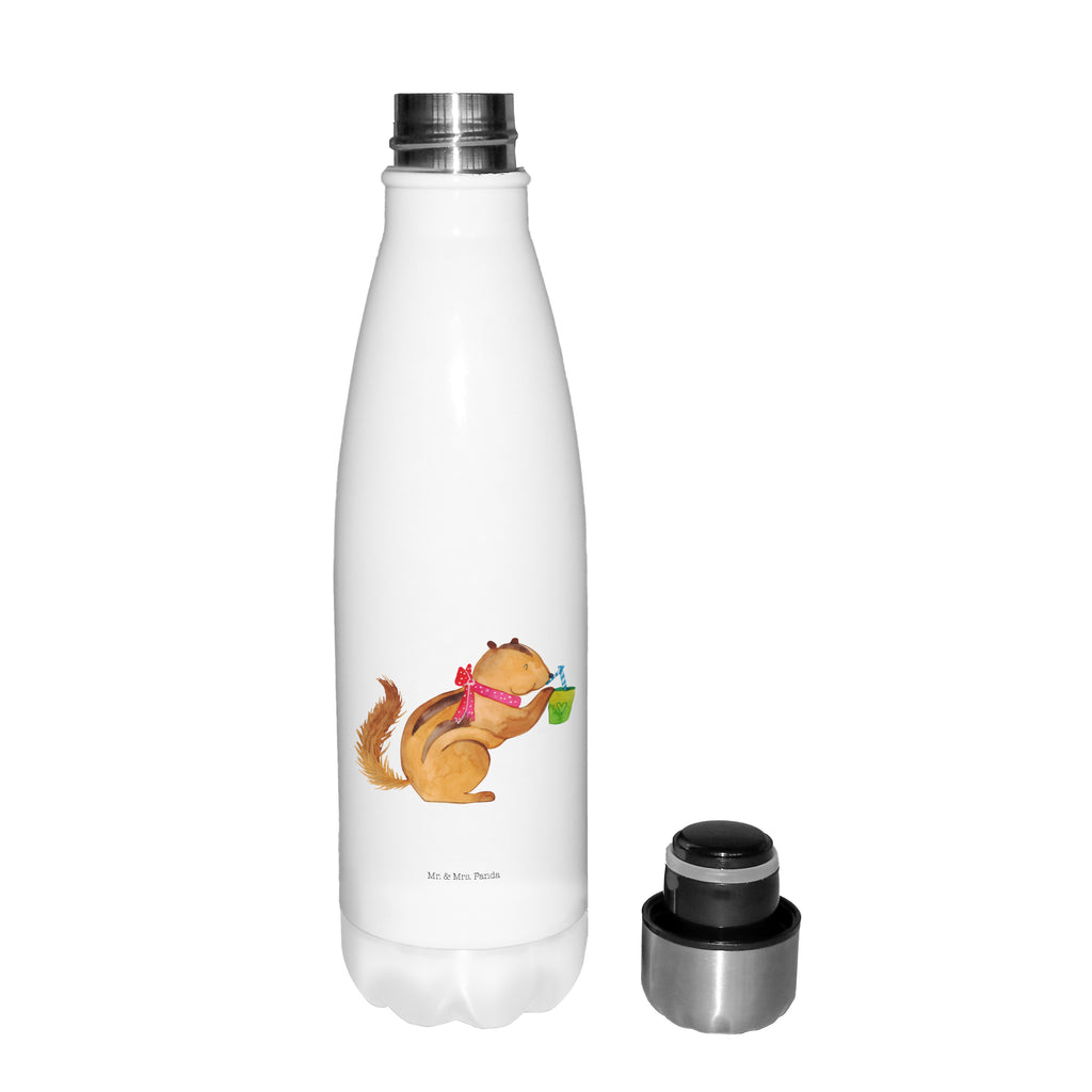 Thermosflasche Eichhörnchen Smoothie Isolierflasche, Thermoflasche, Trinkflasche, Thermos, Edelstahl, Tiermotive, Gute Laune, lustige Sprüche, Tiere, Green Smoothies, Diät, Abnehmen, Streifenhörnchen, Eichhörnchen